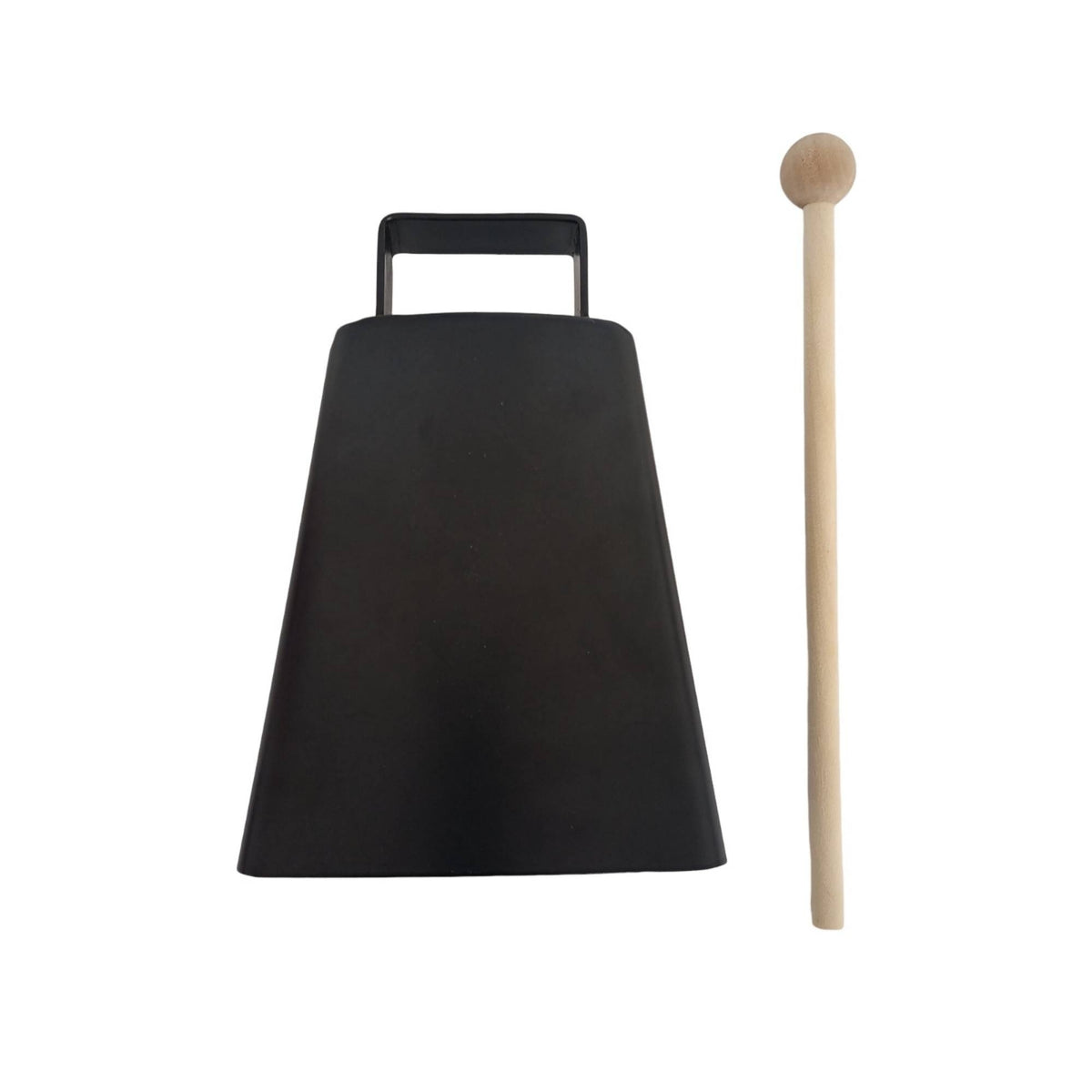 Cowbell with Mallet Handheld Hand Cowbell Black Coating