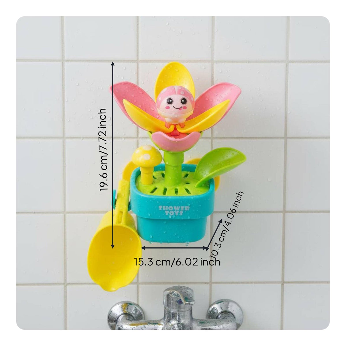Bath Flower Pot Toy Colorful Rotating Flower Toy Interactive for Toddlers