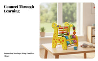 Deer Abacus Yellow Coloration Recognition Wooden Bead Maze Toy Smooth Sliding Math Manipulative