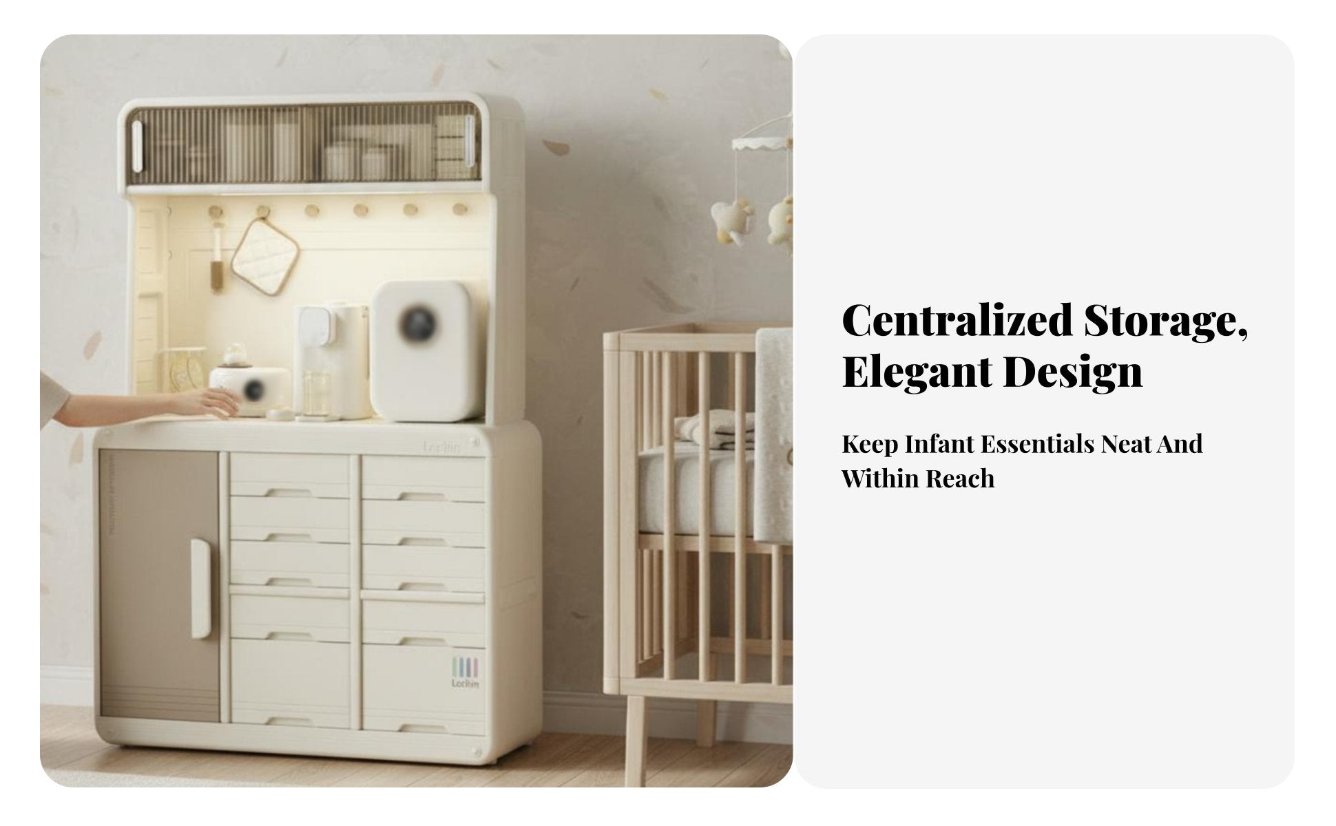 Feeding Station Hutch Large Capacity Baby Organizer Multi-Functional Easy Installation for Bedroom, Closet