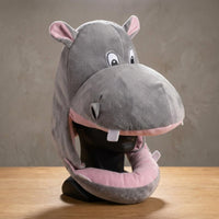 Fuzzy Hippo Hood Cute Hippopotamus Costume Hat Easy to Wear for Performance