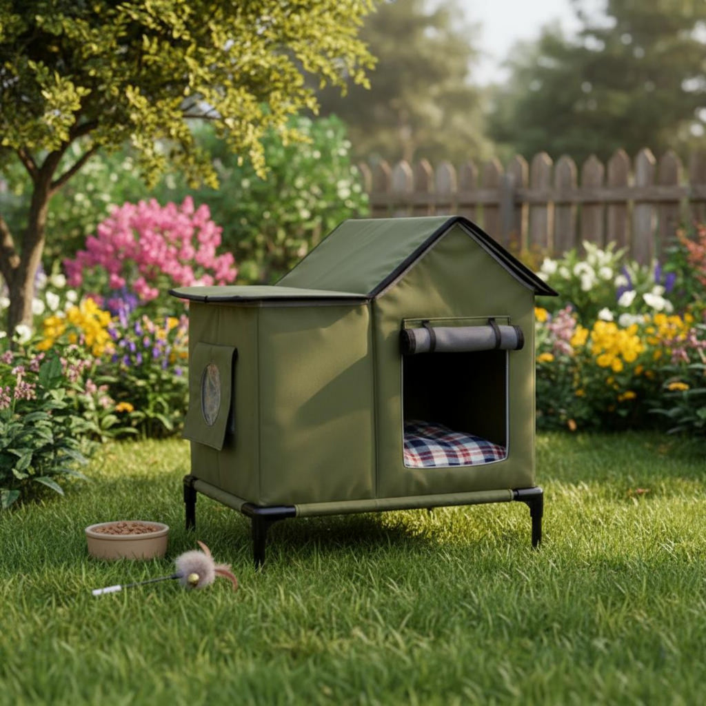 Foldable Pet House Detachable Waterproof Feline Shelter Winter-Proof for Patio