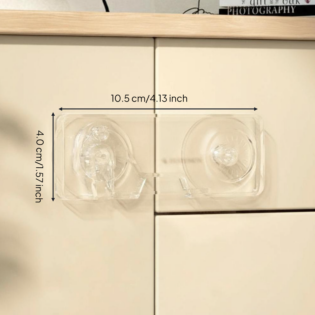 youth protection Cabinet Lock, no tools required, strong sticky backing, toddler-safe drawer latch for glass doors, kitchen, and home