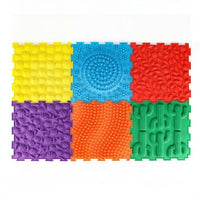 6 Pieces Interlocking Sensory Tile TPE Sensory Mat Washable for Children