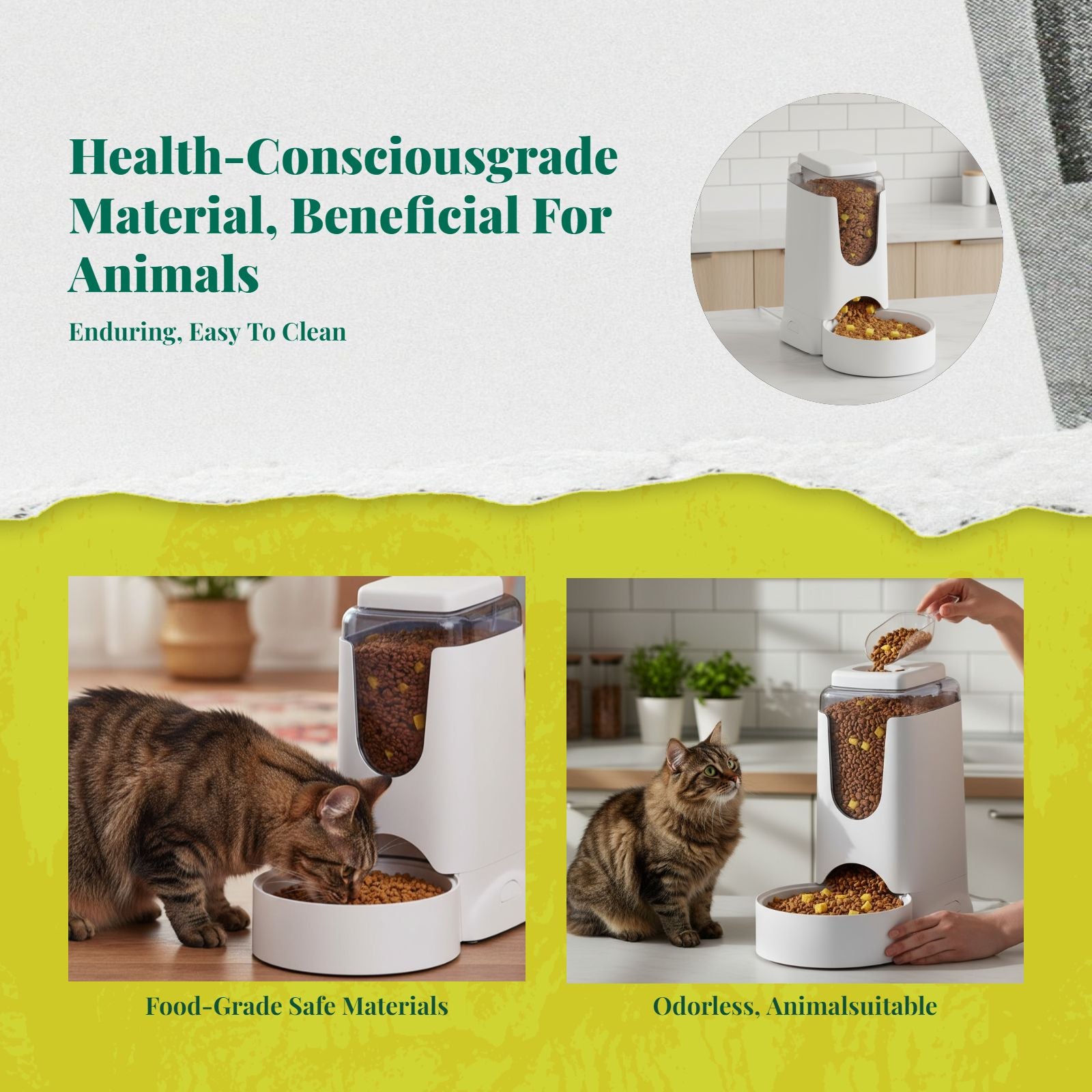 Large auto pet feeder, no power needed