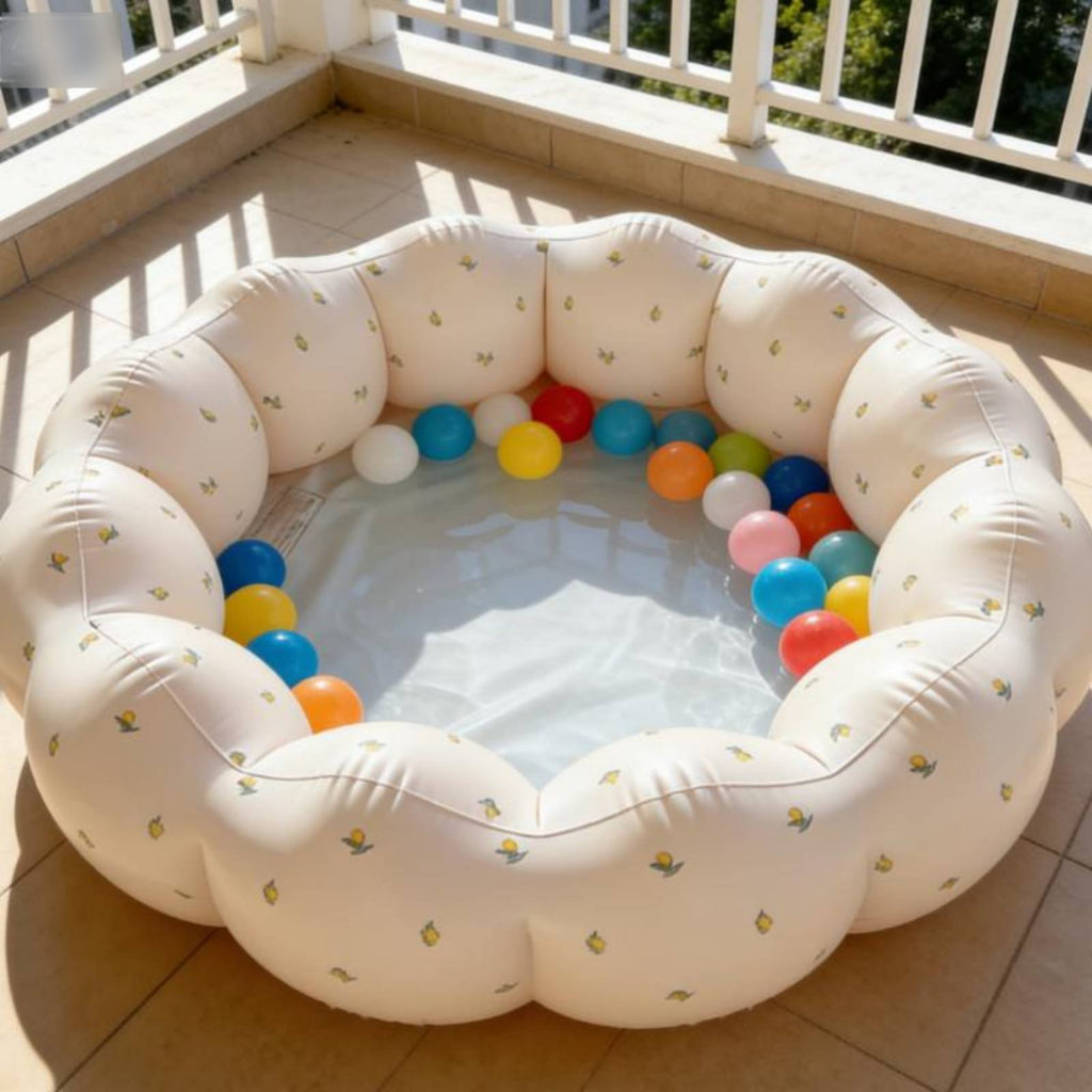 Portable Baby Pool Petal Shape Round Inflatable Ball Play Area Eco-Friendly PVC