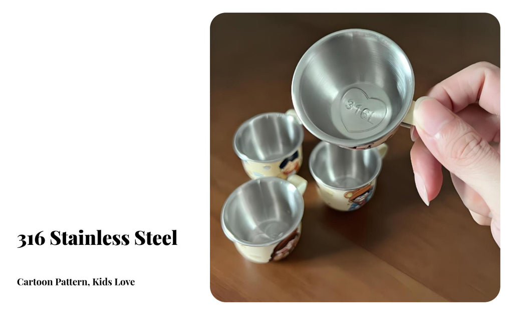 Wide Mouth 316 Stainless Steel Baby Cup Drop-Proof Stainless Steel Toddler Cup Food-Grade Materials for Toddlers, Kindergarten, Home, School