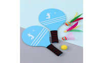 Shuttlecock Paddle Set Comfortable Grip Wood Paddle Racket Large Hitting Surface