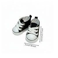 5cm Doll Canvas Shoes Real Shoelaces Miniature Sneakers Realistic Details