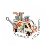 Wooden Tool Truck Take Apart Screw Assembly Toy Hand-Eye Coordination for Home