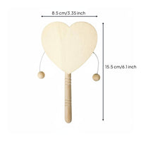 DIY Rattle Drum Educational Blank Wooden Rattle Toy DIY Wooden Drum Sanded Surface Comfortable Grip for Kindergarten
