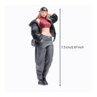 miniature Streetwear Woman Figurine Stylish Painted Mini Statue Standing Pose Display Piece