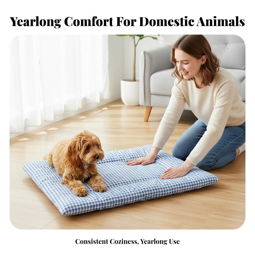 Checkered Pet Mat Machine launderable Crate Liner throughout the year Use for Floor, Travel