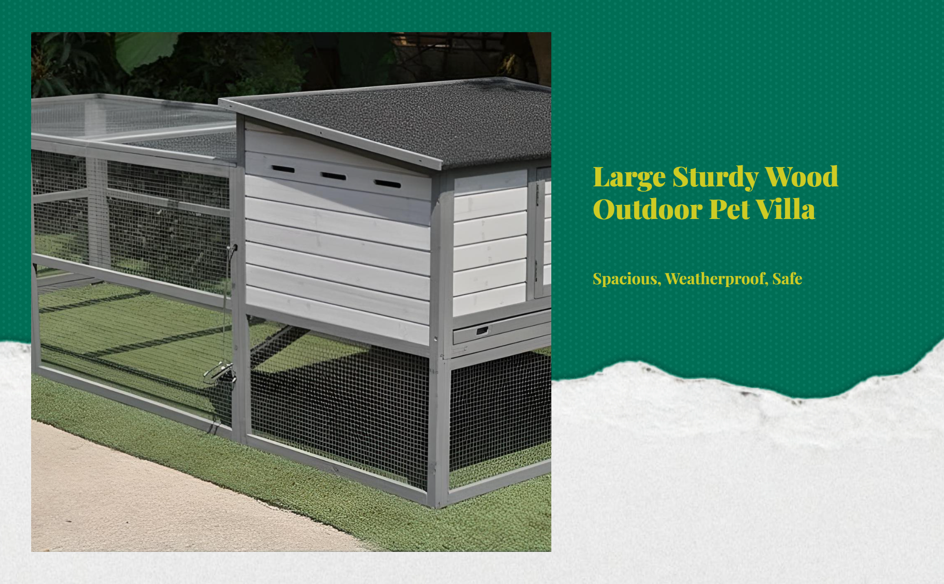 Waterproof wood cat house