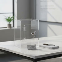 Clear Acrylic Comment Collection Box Dustproof Transparent Voting Square Container Form Office Supply Container for School, Store
