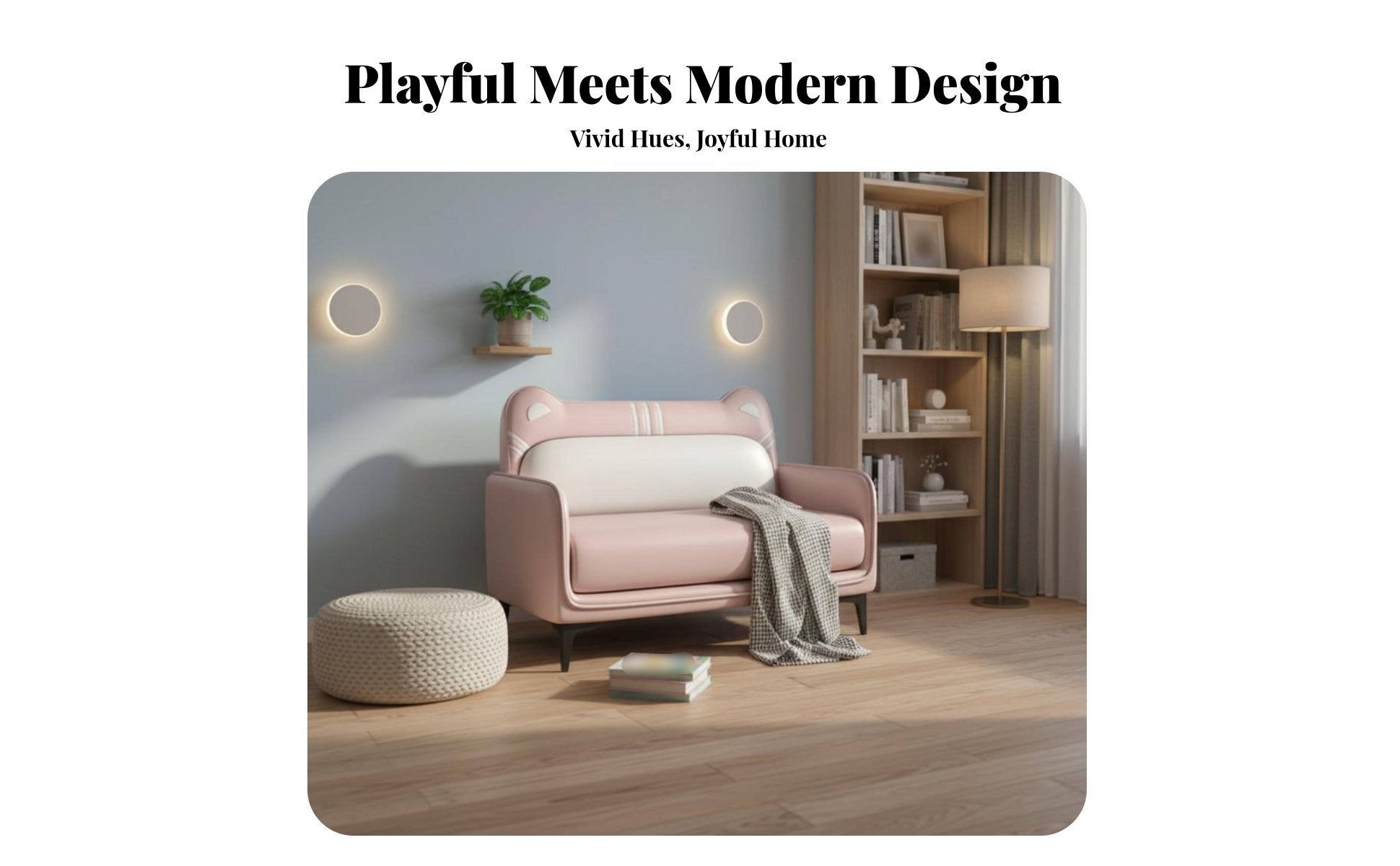 cumulusShaped Mini Sofa Kid-Sized children's Furniture Soft and Comfy Easy to Clean for Bedroom, Living Room