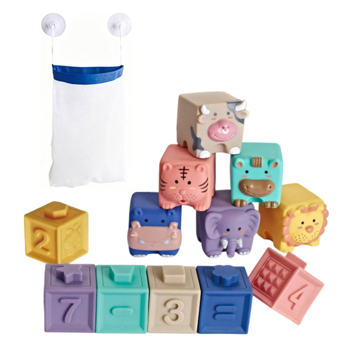 Soft Bath Blocks Chewable Building Blocks Hand-Eye Coordination Toy for Infants