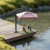4 Pieces 1:64 Scale Figure Detailed Fishing Miniature Figure Hand Painted