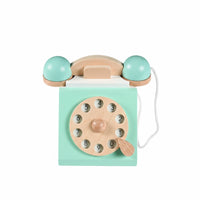 Wooden Rotary Telephone Toy Sleek Edges Retro Wooden Rotating Number Wheel Phone Retro Rotating Number Wheel Phone Toy