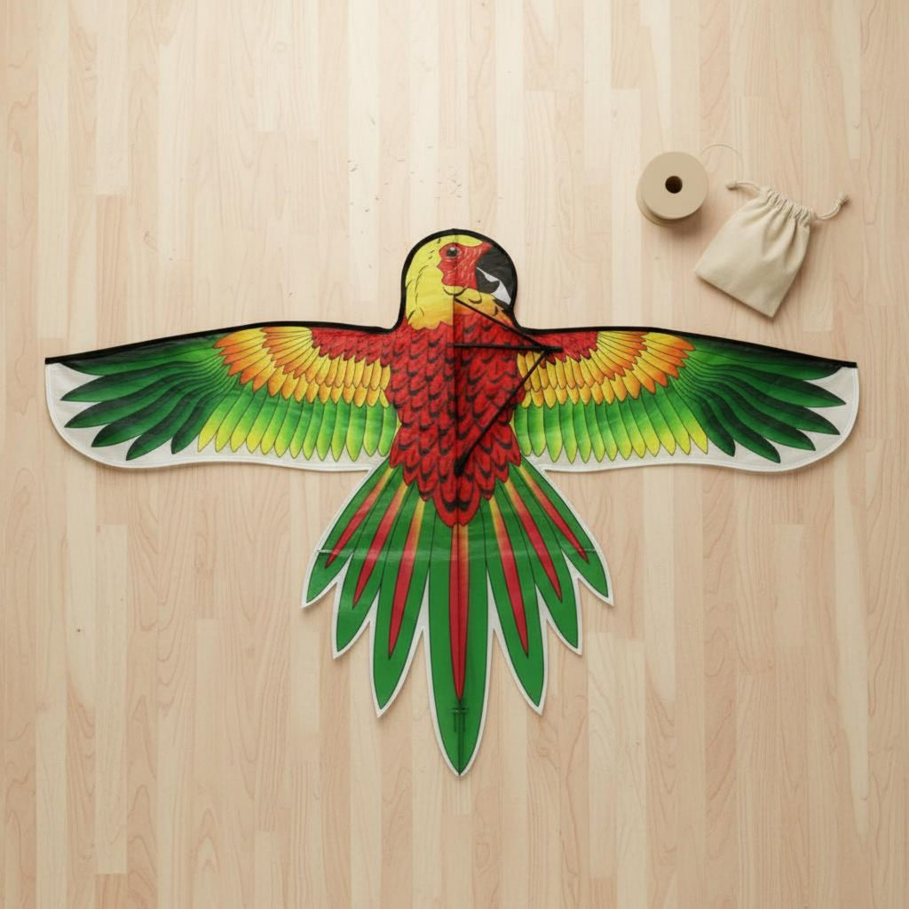 Colorful Parrot Kite Large Wing Span Outdoor Toy for Park