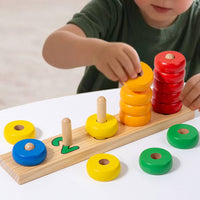 Educational Math Toy Educational Math Learning Board Develops Fine Motor Skills Wooden Number Counting Stacker for Classroom