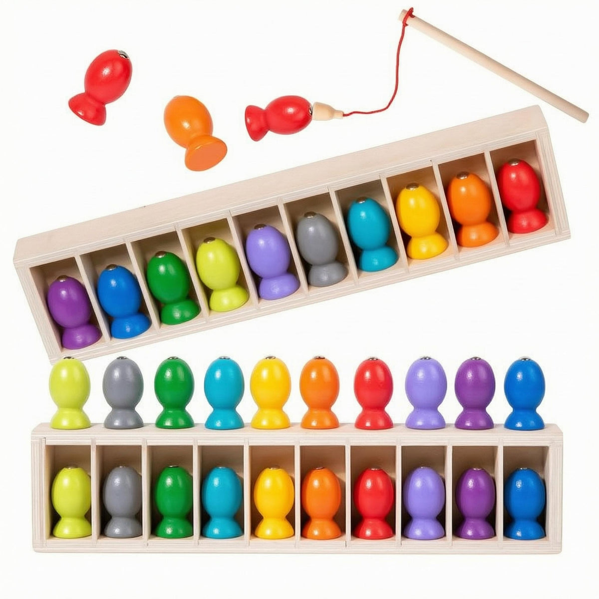 Bowling Matching Game Compartmented Board Memory Reasoning Toy Storage Slots
