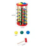 Wooden Ball Hammer Toy Fine Motor Skills Colorful Ball Drop Toy for Children