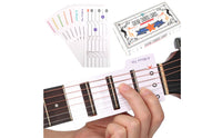 56 Pieces Guitar Chord Diagram Cards Double-Sided Lamination for Music Students