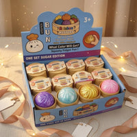 12 Pieces Bun-Shaped Stress Toy Display Storage Steamed Bun Squishy Non-Sticky