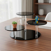 3 Tier Acrylic Display Stand Space-Saving Home Storage Easy to Clean