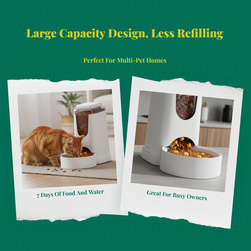 Large auto pet feeder, no power needed