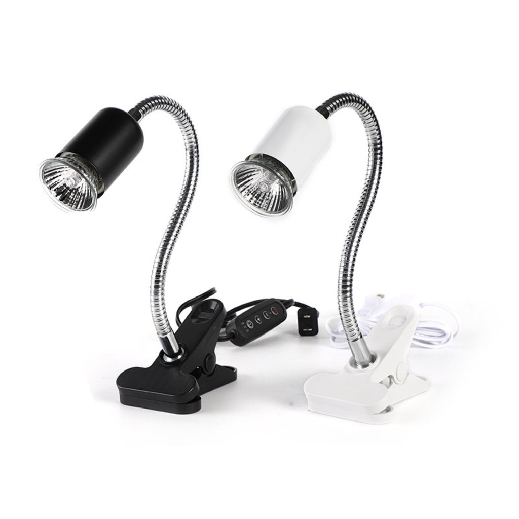 Clamp-on Basking Lamp Flexible Reptile Heat Lamp Holder Pet Lighting Plastic Clamp Metal