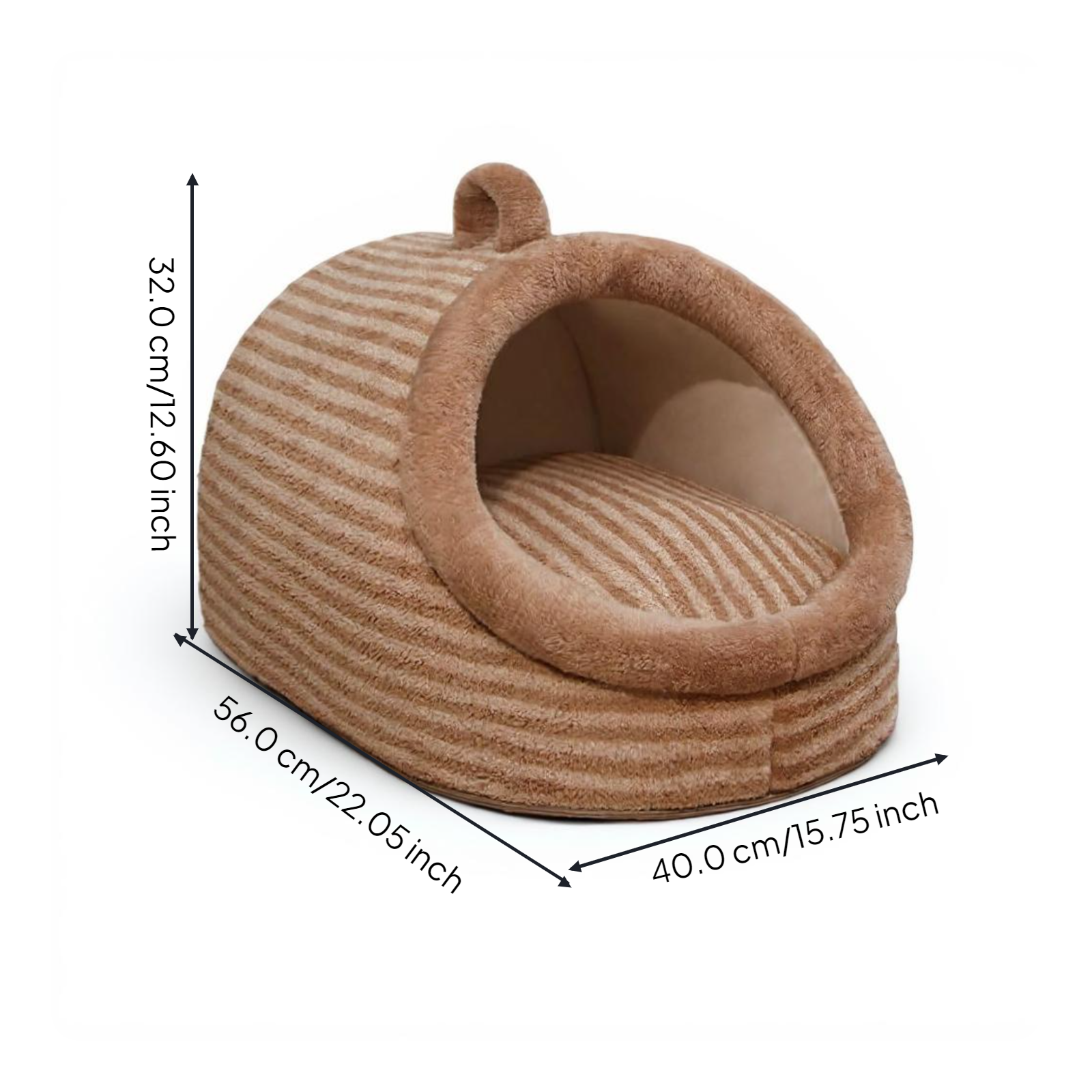 Semi-Enclosed Plush Pet Bed, Calming Indoor Sanctuary