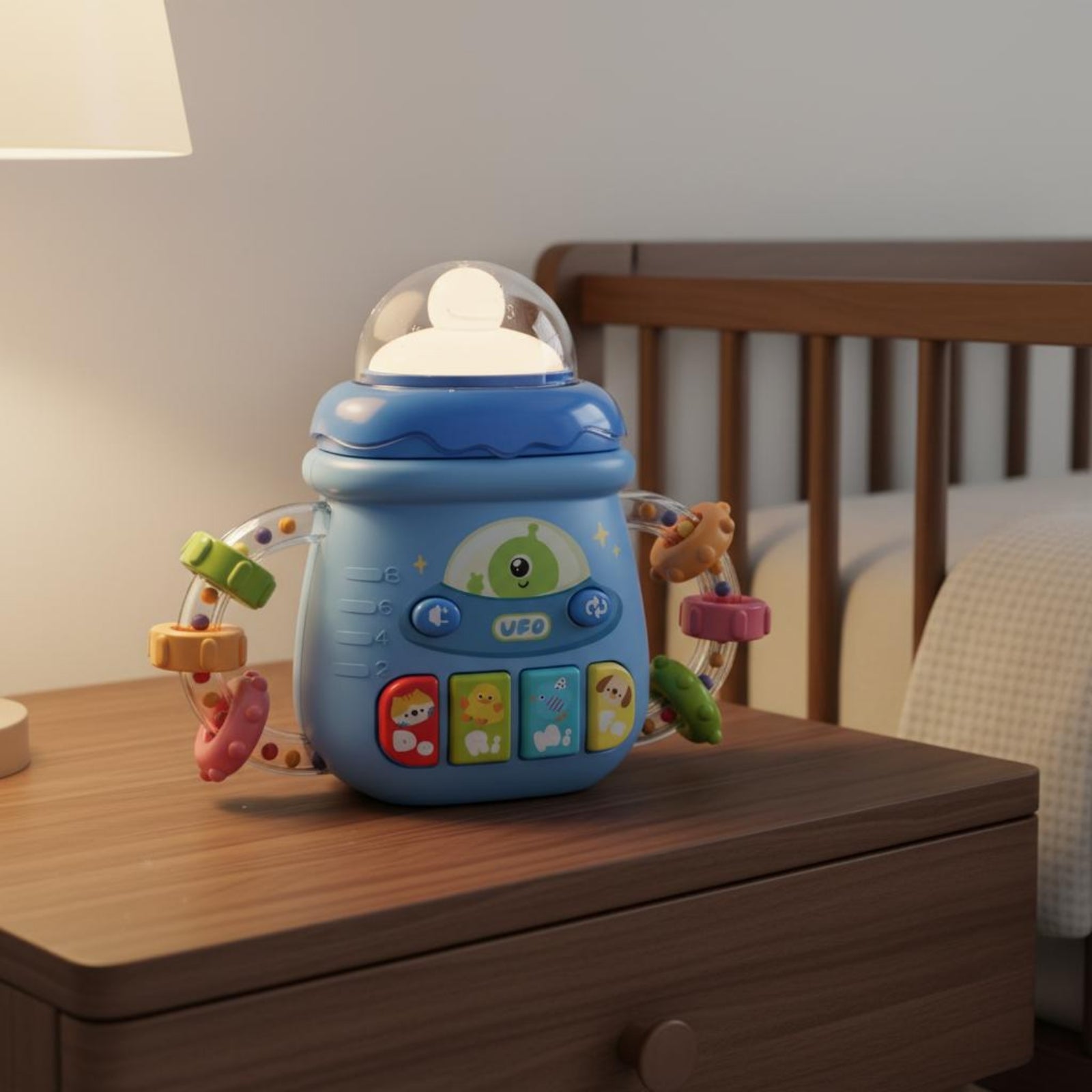 Bottle-Shaped Sensory Toy Movable Bead Rings Sensory Baby Toy Bottle for Infants