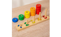 Educational Math Toy Educational Math Learning Board Develops Fine Motor Skills Wooden Number Counting Stacker for Classroom