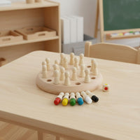 Wooden Memory Chess Family Fun Educational Toy Portable for Classroom