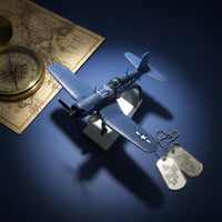 Aviation Naval Fighter Model Die-Cast Construction US Navy Historic Warplane Model Inverted Upswept Wing Configuration Collectible Item