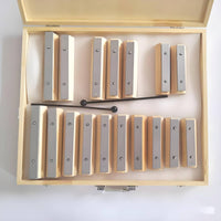 17 Note Tone Block Set Simple Elegant Design Wooden Resonator Bell Set Portable