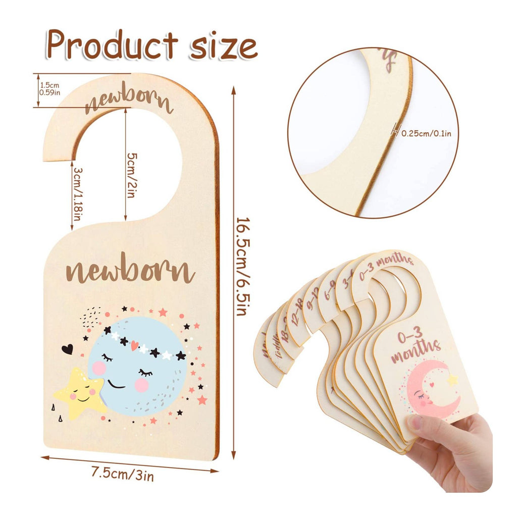 9 Pieces Baby Closet Dividers Sturdy Wood Wooden Closet Dividers