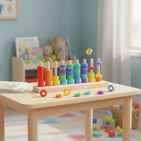42 Pieces Fruit Bead Sorting Game Hand-Eye Coordination for Toddlers, Kids 3+