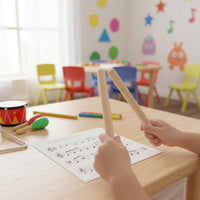 2 Pieces Wooden Rhythm Sticks Long-Lasting Wood Percussion Sticks Pair Set