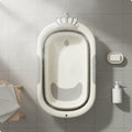 Foldable Baby Bathtub Side Grips Crown-Top Baby Tub for Infants