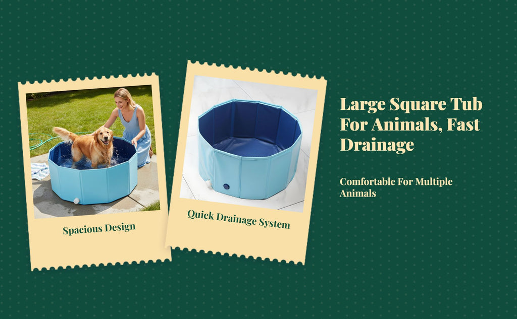 Foldable pet bath, easy drain