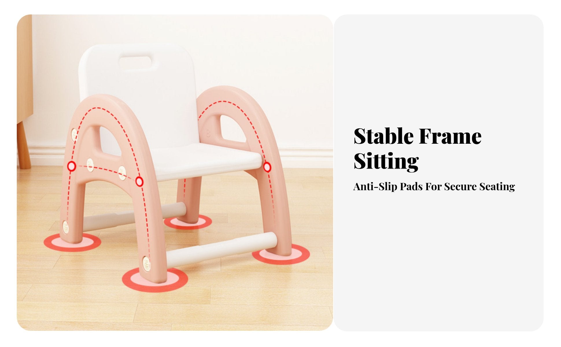 Arched Leg Toddler Chair Stable Structure Small Four-Legged Seat Easy to Clean