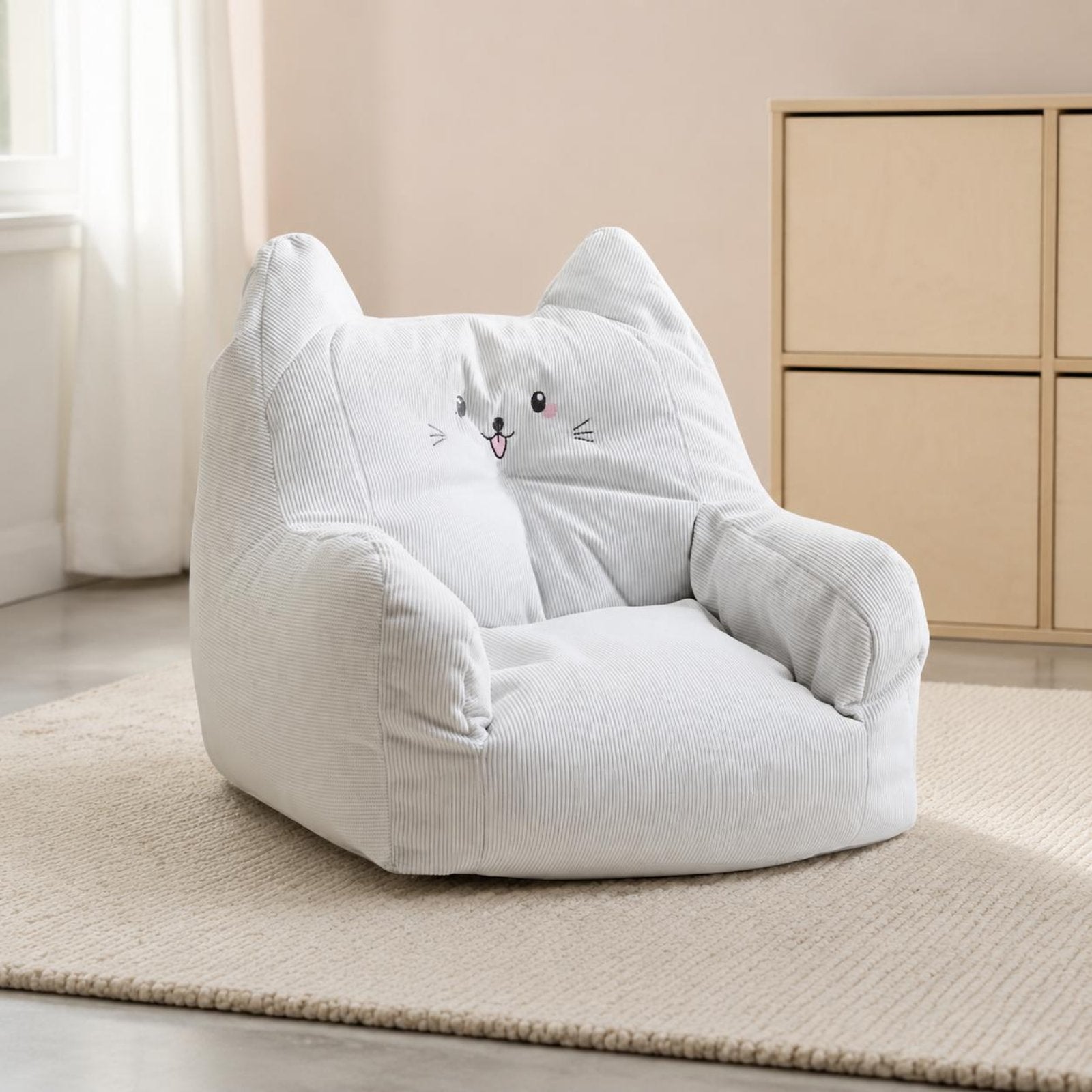 Kitten-Shaped Kids Sofa Lightweight Soft Toddler Sofa Portable for Playroom