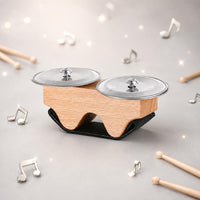 Steel Finger Clappers Long-Lasting Hardwood Body Finger Jingle Natural Wood