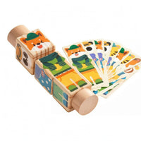 Rotating Animal Puzzle Hands-on Block Rotation Toy Educational