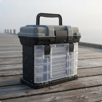 4-Layer Lure Storage Box Fishing Organizer Box Secure Latches Fishing Equipment Organizer for Fishermen