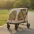 Foldable Dog Stroller Portable Foldable Pet Stroller Adjustable Handle