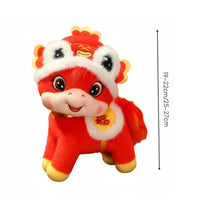 Chinese Astrological Horse Symbol Fortunate Gift Chinese New Year Horse Stuffed Animal Bright Colors Festive Decor